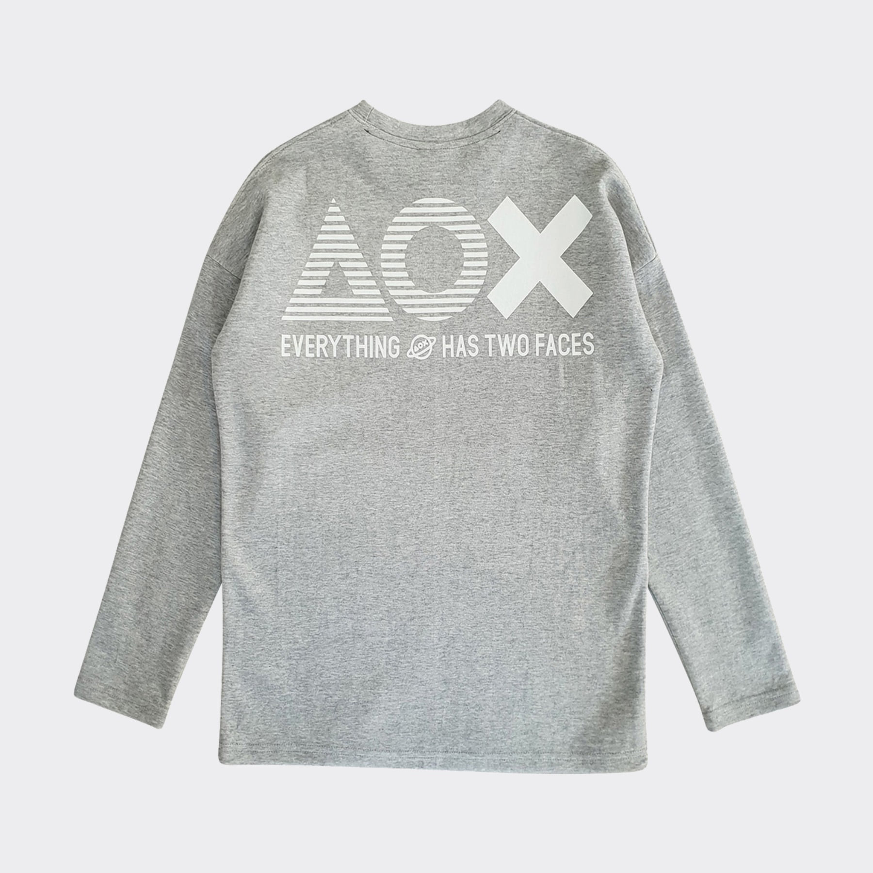 AOX big logo LS tshirt(Gray)